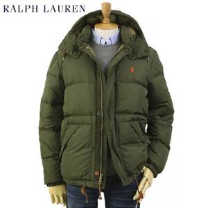 新品 7034 ポロ ラルフ アウトレット Sサイズ ダウン ジャケット 60/40 アウトドア フード OLIVE polo ralph lauren