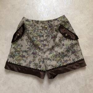  new goods axes femmego Blanc pattern short pants * axes femme rose rose Classic retro flower antique . atmosphere 