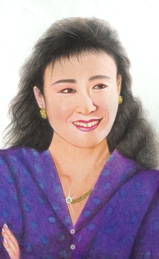 〇色鉛筆画･宅配80サイズ･人物画 女優 (約195×300)各1枚 絵画, 美術品, 絵画, 鉛筆画, 木炭画