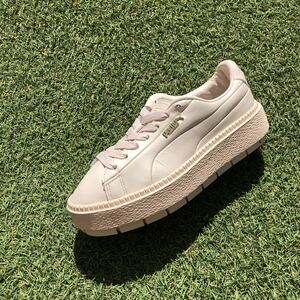 美品24 PUMA SUEDE PLATFORM TRACE PREMIUM LOGOプーマ スエード プラットフォームトレース プレミアムロゴ G323