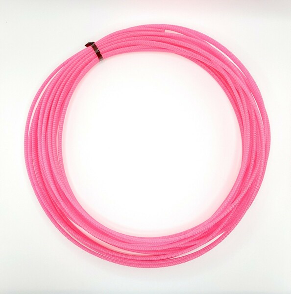 新品未使用【約10m/幅6mm】編組スリーブ (PETチューブ) 蛍光ピンク　ケーブル被覆用　ケーブル保護