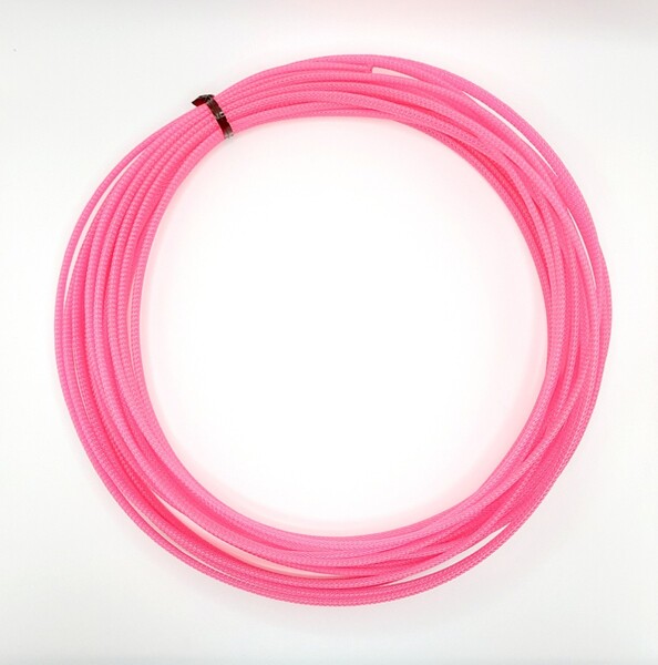新品未使用【約10m/幅6mm】編組スリーブ (PETチューブ) 蛍光ピンク ケーブル被覆用 ケーブル保護