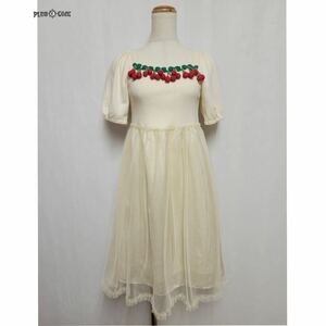 [Emily Temple Cute] Cherry attaching chu-ru switch knitted One-piece / Emily Templecute / short sleeves / cherry 