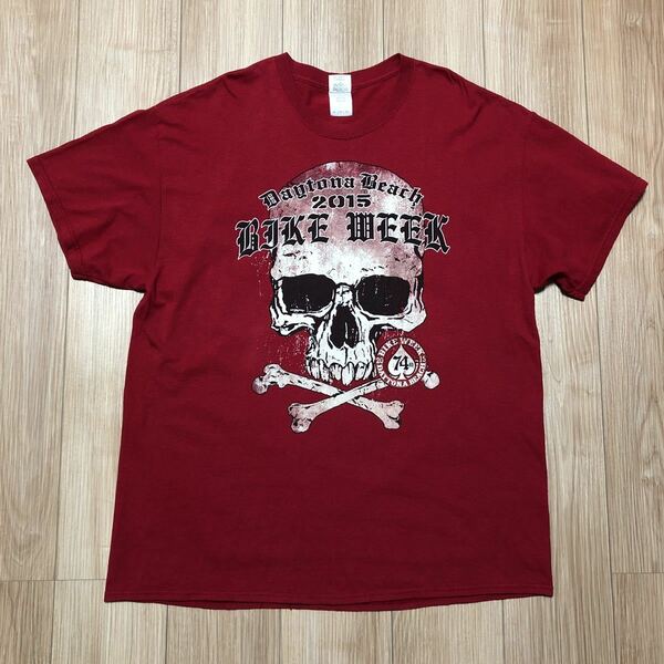 Daytona Beach BIKE WEEK T-shirt デイトナ ビーチ バイク ウィーク 2015 Tシャツ XLサイズ バイク ユーズド