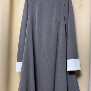 ◆Aラインワンピース ◆フォーマル ◆ワンピース ◆新品 ◆付け襟 ◆グレー