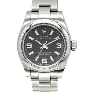 Rolex ROLEX Oyster Perpetual 26 176200 Случайное число SS Женские часы с черным циферблатом Автоматический завод, Вечный, для женщин, Тело