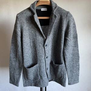 PLSTプラステfabric Knit jacket S15AWウール100％ニット テーラード ジャケットSグレー メンズ
