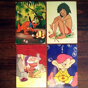 4枚◆ディズニーのビンテージポストカード B ◆イタリア ビンテージ カード 外国絵葉書 ハガキ K71 