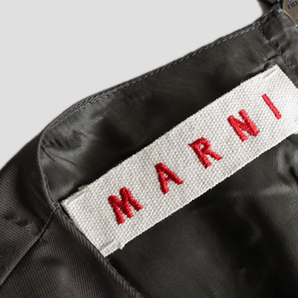 ★美品 MARNI マルニ ◆ 立体 変形デザイン ノースリーブ ワンピース ダークオリーブ 40サイズ ひざ丈◆XE12の画像8