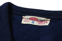 ★60s DORAN × CHAMPION ◆Vネック ニット ネイビー Sサイズ フロッキープリント セーター チャンピオン ヴィンテージ ◆WX7_画像5