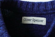 ★美品 Oliver Spencer ◆配色 ミックスニット (ブルー/グレー XSサイズ) バイカラー クルーネック セーター オリバースペンサー ◆ZX12_画像5