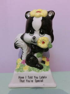  Vintage 70s skunk figure baby ceramics RUSS doll message doll *USA vintage figure Showa Retro antique Raver doll 