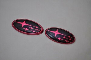 Subaru　カラー　Emblem　送料無料　ＺＤ８　ＢＲＺ　レッド　フロント/リア　２点set　カーParts　Genuine　メッキ