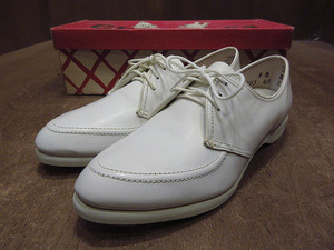 ビンテージ60's70's●DEADSTOCK ChipmunksレディースUチップシューズ白5 B●220228i1-w-dshs-22cm 1960s1970sデッドストック革靴