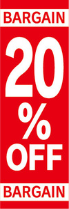 のぼり　のぼり旗　イベント　セール　BARGAIN　バーゲン　20％OFF　20％オフ