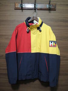 ★ 90S オールドトミーヒルフィガー TOMMY HILFIGER セーリングギア SAILING GEAR ナイロン ジャケット Lサイズ LARGE クレイジーパターン