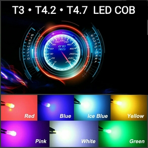 《送料120円～》赤 全面発光COB T4.7【SMD5050より明るい！】拡散LED 1個 マイクロ電球 メーター球・エアコン球・インパネ用 レッド