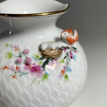 ★最高級陶磁器 マイセン Meissen 波の戯れ 小鳥 花入 花瓶 小瓶 陶磁器 ドイツ 卵 巣 立体 愛らしい作品 美術品 西洋美術 置物 インテリア_画像3