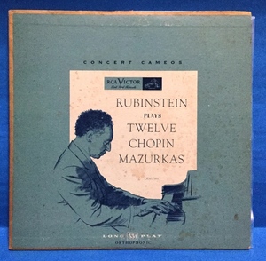 10inch クラシック Rubinstein Plays Twelve Chopin Mazurkas 米盤