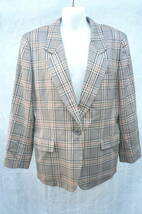 ビル ブラス　BILL BLASS　チェック　毛　絹　ジャケット　スカート　11AR 美品　サンヨー_画像1