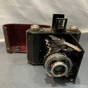 ミノルタ CROWN Semi Minolta 蛇腹カメラ フィルムカメラ Coronar Nippon 1:4.5f=75mm Nr65655 昭和レトロ 光学機器 革ケース付き じゃばら