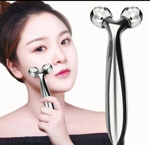 ☆ ミニ美顔ローラー 美顔器 マッサージ Y字 フェイス&ボディ用 3D 防水☆