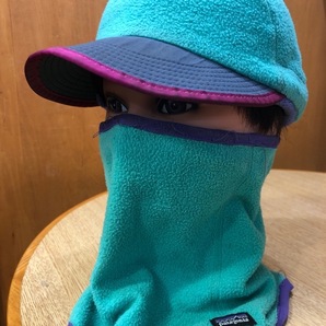 希少 F0 Patagonia synchilla duckbill cap NECK GAITER シンチラ ダックビル フリース キャップ ネックゲイター L R040225の画像1