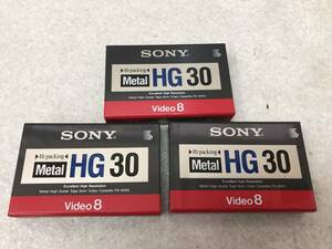 【A-6】　　SONY ソニー ハイポジ Video8 メタル ビデオテープ 3個 未使用