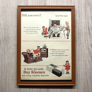 ■即決◆1954年(昭和29年) Kleenex クリネックス ティシュ リトル ルル【B4-5450】アメリカビンテージ雑誌広告【B4額装品】当時物 ★同梱可