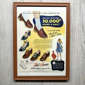 ■即決◆1948年(昭和23年) Red Goose Shoes レッドグース シューズ 靴【B4-5217】アメリカ ビンテージ雑誌広告【B4額装品】当時物 ★同梱可