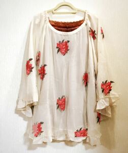 [ new goods unused ]axes femme total embroidery chu-ru tunic 