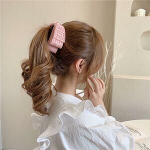  hair clip Korea fashion hair ornament pretty ribbon lady's pink 