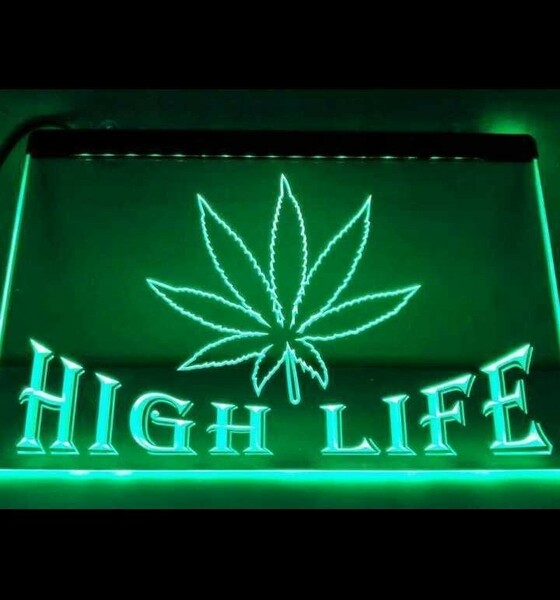  希少 HIGH LIFE ハイライフ マリファナ LED サイン ライト おしゃれ インテリア 照明 BAR 看板 クラブ 