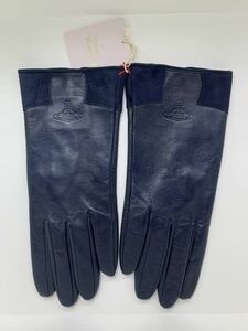 ヴィヴィアンウエストウッド　レディース手袋　羊革　レザーグローブ　濃紺　ネイビー新品　 革手袋