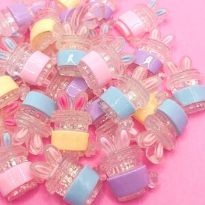 デコパーツ カボション デコレーション 材料 カップ ゆめかわ うさぎ 30個