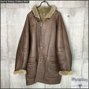  prompt decision *SHEARING* men's L mouton coat sia ring light brown group Brown original leather sheep leather lambskin leather largish feeling of luxury 