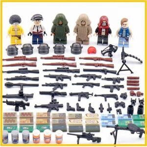 MOC LEGO レゴ ブロック 互換 PUBG カスタム ミニフィグ 6体セット 大量武器・装備・兵器・アイテム Bタイプ