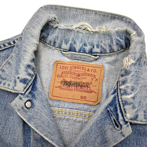 G-992★Levi's リーバイス 70503 0215★レアモデル 貴重な海外ライン 1992年2月製造 90s ヴィンテージ デニム ジャケット G ジージャン Ｓの画像3