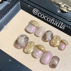 ネイルチップ ニュアンスネイル べっ甲 ミラー