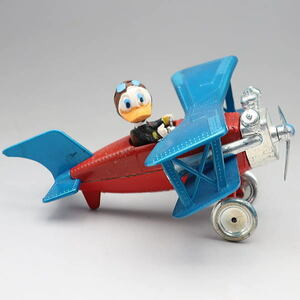 ディズニー　ドナルド　飛行機　POLITOYS社（イタリア）　イタリア製　1980年代　ダイキャスト　箱あり