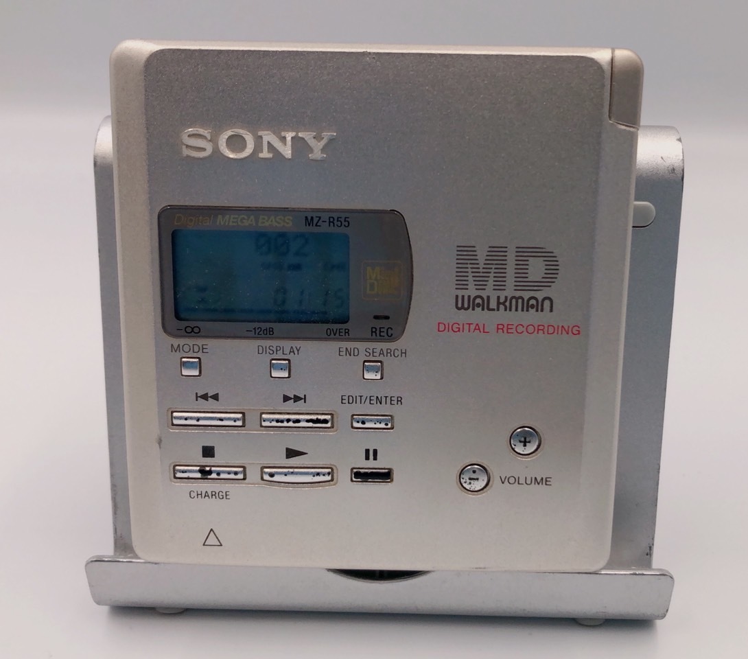 0円 超美品 SONY ソニー MZ-R50-S シルバー ポータブルMDレコーダー 録音 再生兼用機 録再 MDウォークマン
