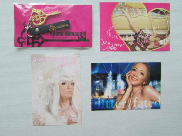 送料込 新品 浜崎あゆみ チャーム付き キーホルダー ストラップ グリーティングカード ayumi hamasaki ARENA TOUR 2005 MY STORY TeamAyu