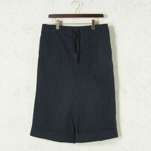 stodja ストージャ パンツ サルエル ストライプ キュロット ワイド ネイビー 紺 M w0040-04-013