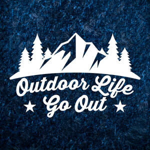 送料無料◆Outdoor Life Go Out カッティングステッカー◆ホワイト｜20×13cm｜超防水 UVカット 屋外使用可【C037】