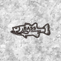 送料無料◆BASS Fishing バス釣り カッティングステッカー◆ブラック｜15×6cm｜超防水 UVカット 屋外使用可【C038】_画像1