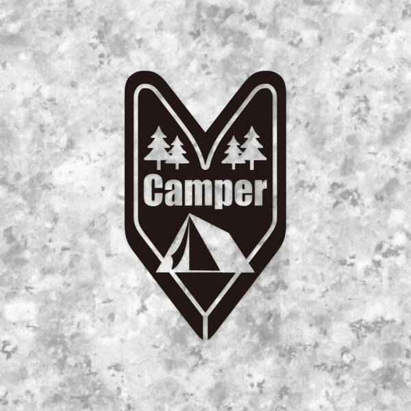 送料無料◆Beginner Camper ビギナー キャンパー カッティングステッカー◆ブラック｜15×9cm｜超防水 UVカット 屋外使用可【C052】