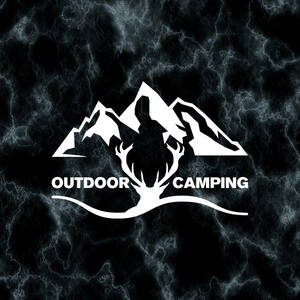  free shipping *OUTDOOR CAMPING outdoor camping cutting sticker * white l15×10.5cml super waterproof UV cut outdoors use possible [C062]