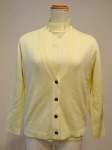  Manufacturers unknown ensemble high‐necked deep V neck cardigan long sleeve lemon yellow spring autumn j a201h0203