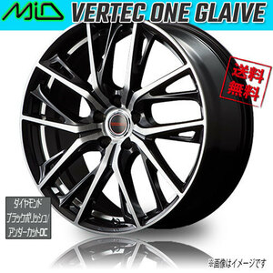 ホイール新品 1本のみ マルカ M.I.D VERTEC ONE GLAIVE Dブラックポリッシュ/UCDC 18インチ 5H114.3 7J+48 φ73 業販4本購入で送料無料