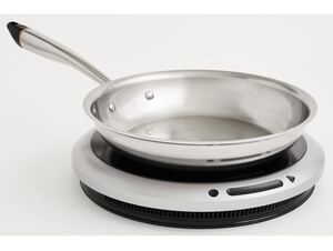 【未使用】Hestan Cue IoT家電専用アプリBluetooth対応 IHヒーター & 調理器具 ステンレス フライパン 28cm スターター 2点セット シルバー